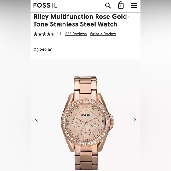 SOLD! BRAND NEW! Fossil Riley Rose Gold Watch - Picture 10 of 10